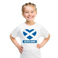 Schotland Supporters t-shirt - kinderen - hartjes vlag - wit - korte mouwen - sport - kleding