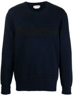 Alexander McQueen pull à logo intarsia - Bleu - thumbnail