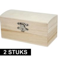 2x Houten kistjes onbedrukt 11 cm - thumbnail