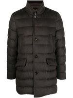 Moorer padded button-up down jacket - Marron - thumbnail