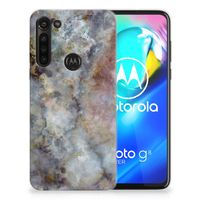 Motorola Moto G8 Power TPU Siliconen Hoesje Marmer Grijs - thumbnail