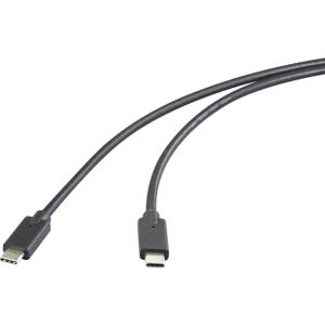 Renkforce USB-C-kabel USB 3.2 Gen2x2 USB-C stekker, USB-C stekker 1.00 m Zwart TPE-mantel RF-5501102