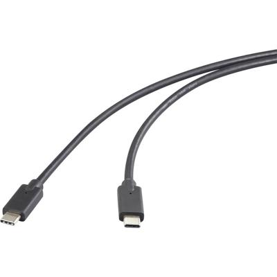 Renkforce USB-C-kabel USB 3.2 Gen2x2 USB-C stekker, USB-C stekker 0.50 m Zwart TPE-mantel RF-5501100