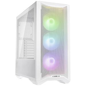 Lian Li LANCOOL II Mesh C RGB Snow Edition Midi-tower PC-behuizing, Gaming-behuizing Wit 3 voorgeïnstalleerde LED-ventilators, Zijvenster, Stoffilter