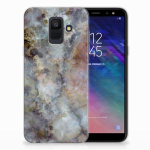 Samsung Galaxy A6 (2018) TPU Siliconen Hoesje Marmer Grijs