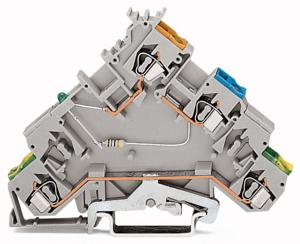 WAGO 280-574/281-483 Initiatorklem 5 mm Spanveer Toewijzing: L Grijs 10 stuk(s)