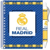 Real Madrid CF notitieboekje junior 10 x 15 cm papier blauw 2 delig - thumbnail