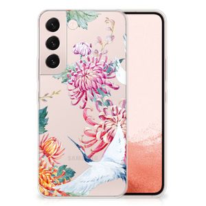 Samsung Galaxy S22 TPU Hoesje Bird Flowers