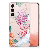 Samsung Galaxy S22 TPU Hoesje Bird Flowers - thumbnail