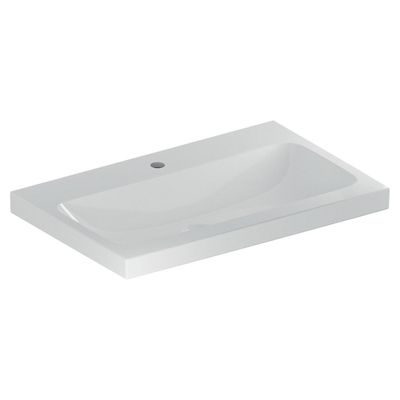 Geberit iCon Light opzetwastafel 75x48 cm, 1 kraangat, zonder overloop, wit Geberit iCon Light opzetwastafel 75x48 cm, 1 kraangat, zonder overloop, wit