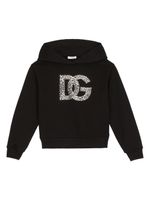 Dolce & Gabbana Kids hoodie à logo strassé - Noir