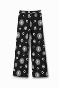 Flared broek met geometrisch dessin - BLACK - 13/14