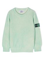 Stone Island Junior pull nervuré à patch logo - Vert