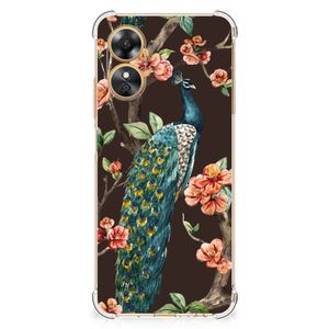 OPPO A17 Case Anti-shock Pauw met Bloemen