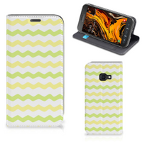 Samsung Galaxy Xcover 4s Hoesje met Magneet Waves Yellow - thumbnail