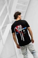 Off The Pitch Ornament Slim Fit T-Shirt Heren Zwart - Maat M - Kleur: Zwart | Soccerfanshop