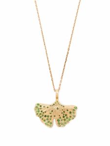 Aurelie Bidermann collier Gingko en or 18ct orné de tsavorite