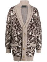 Philipp Plein paisley-print knitted cardigan - Tons neutres