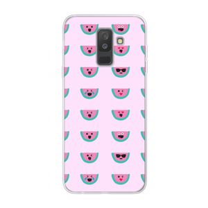 Smiley watermeloenprint: Samsung Galaxy A6 Plus (2018) Transparant Hoesje