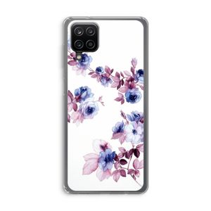 Waterverf bloemen: Samsung Galaxy A12 Transparant Hoesje
