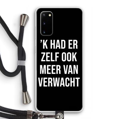 Meer verwacht - Zwart: Samsung Galaxy S20 Transparant Hoesje met koord