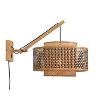 GOOD&MOJO Wandlamp Bhutan - Bamboe|Zwart - 57x50x50cm