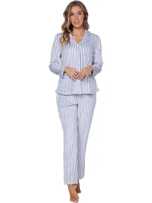 Pastunette Dames Pyjama met knoopsluiting - Blauw streep