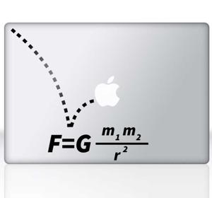 Sticker Laptop Vergelijking Zwaartekracht