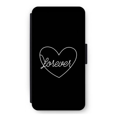 Forever heart black: iPhone 11 Pro Max Flip Hoesje