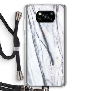 Gestreepte marmer: Xiaomi Poco X3 NFC Transparant Hoesje met koord