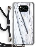 Gestreepte marmer: Xiaomi Poco X3 NFC Transparant Hoesje met koord
