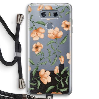 Peachy flowers: LG G6 Transparant Hoesje met koord