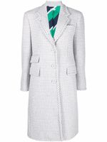 Thom Browne manteau en cachemire à motif pied-de-poule - Gris - thumbnail