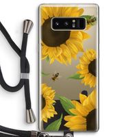 Sunflower and bees: Samsung Galaxy Note 8 Transparant Hoesje met koord