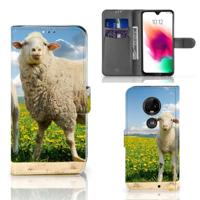 Motorola Moto G7 | G7 Plus | Telefoonhoesje | Met pasjeshouder | Schaap en Lammetje
