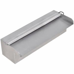 VidaXL Zwembadwaterval met led&apos;s rechthoekig 30 cm roestvrij staal