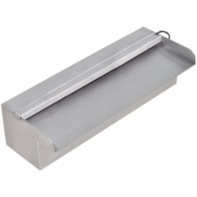 VidaXL Zwembadwaterval met led&apos;s rechthoekig 30 cm roestvrij staal