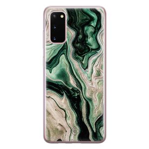 Samsung Galaxy S20 siliconen hoesje - Green waves