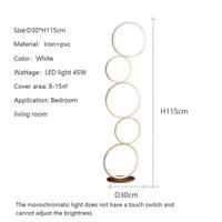 Luxe Nordic LED Vloerlamp - Dimbare 5-Ring Design