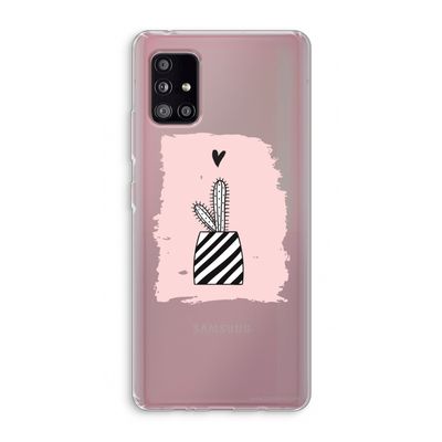 Zwart-wit cactus: Samsung Galaxy A51 5G Transparant Hoesje