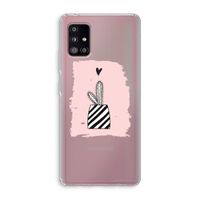 Zwart-wit cactus: Samsung Galaxy A51 5G Transparant Hoesje