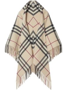 Burberry cape en laine à motif Vintage Check - Tons neutres