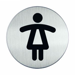 Novioproducts Pictogram zelfklevend rond damestoilet RVS