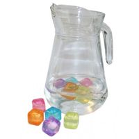 Ronde waterschenkkan van glas 1,3 liter   - - thumbnail