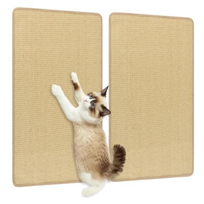2 Stuks Krabplank Muur Krabmat Kat 80 x 50 cm Sisal Kattentapijt Zelfklevende Sisal mat voor Tapijt Natuur