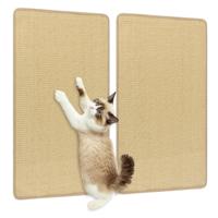 2 Stuks Krabplank Muur Krabmat Kat 80 x 50 cm Sisal Kattentapijt Zelfklevende Sisal mat voor Tapijt Natuur
