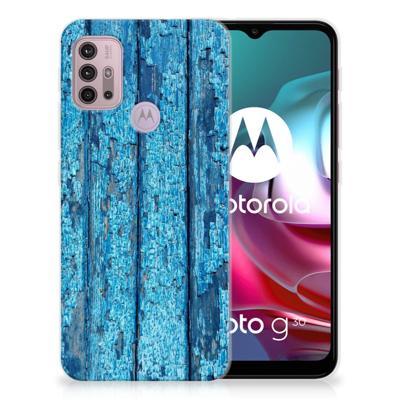 Motorola Moto G30 | G10 | Bumper Hoesje | Wood Blue