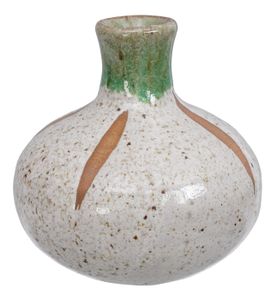 Handgemaakte Vaas Bruin/Groen uit Japan - 8.5 x 9cm