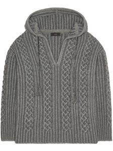 Alanui hoodie Riding the Waves en maille torsadée - Gris