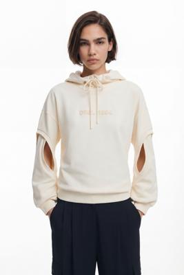 Oversized sweatshirt met splitmouwen - WHITE - L Oversized sweatshirt met splitmouwen - WHITE - L